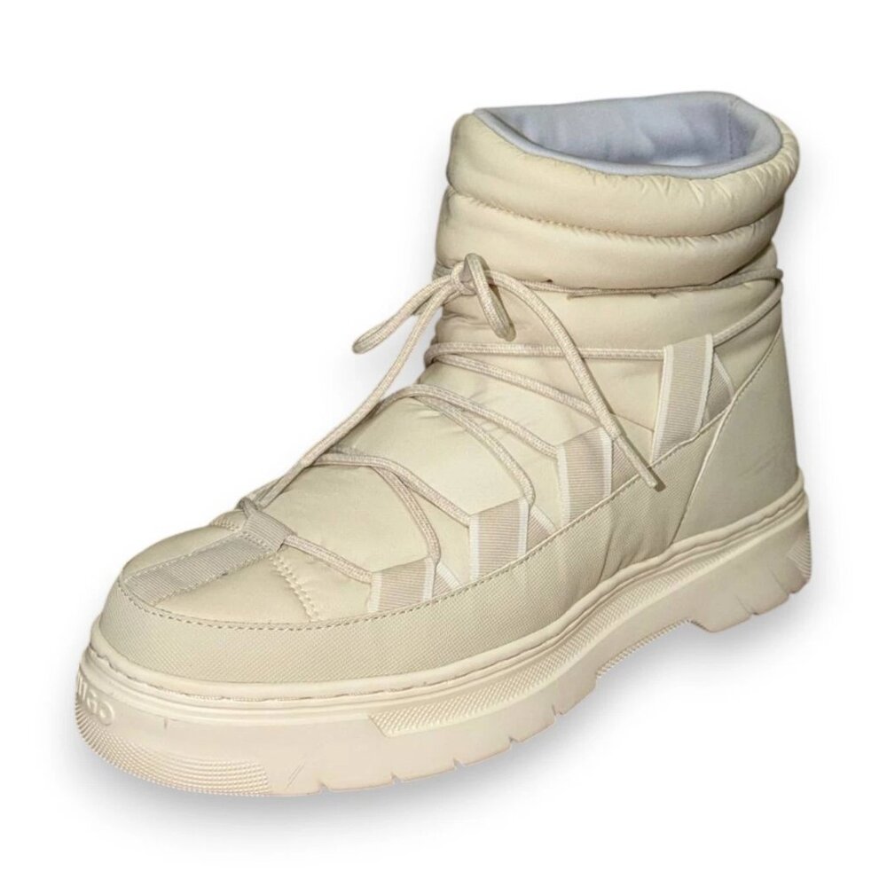 Hugo Urian Men's White Textile Boots Us 9 (Uk 8 Eu 42) Msrp $230